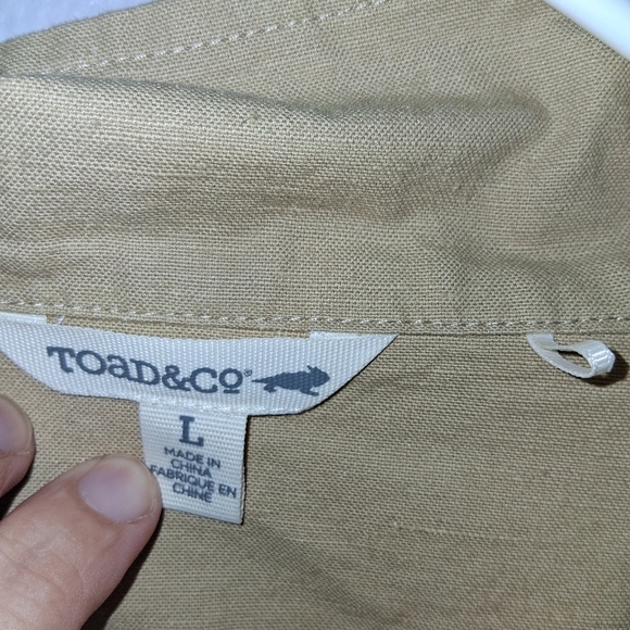 Toad and Co Tan Jacket Organic Cotton Hemp Blend Fall Spring NWOT L - Picture 4 of 6